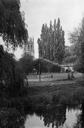 MAGDALEN TOWER & CHARWELL RIVER FROM GROUNDS OF MAGDALEN SCHOOL